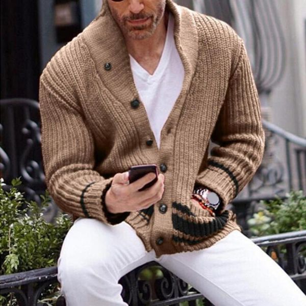 

men's sweaters trendy men sweater contrast colors knitted stretch anti-shrink winter, White;black