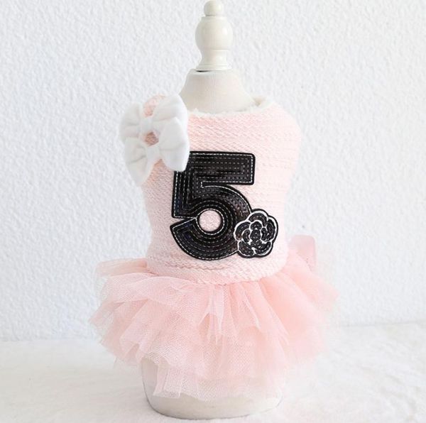 

princess dog cat dress coat rose bows design pet puppy skirt autumn/winter clothes outfit 5 sizes colours apparel