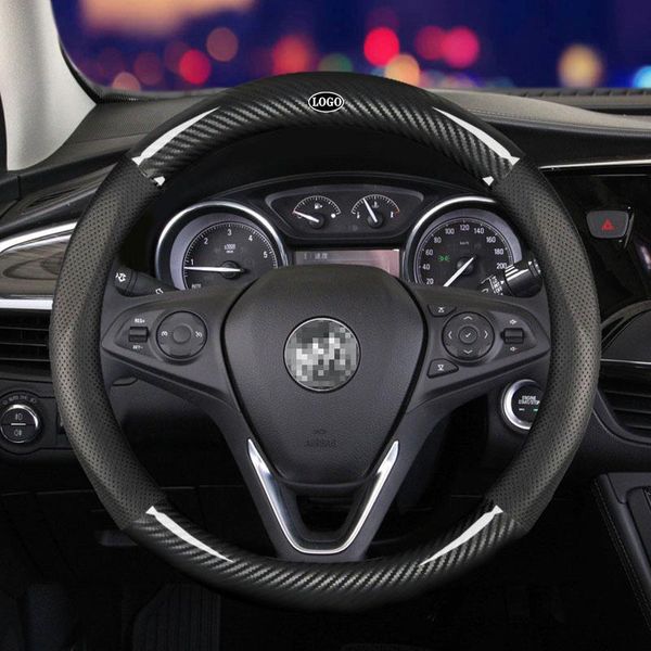 

steering wheel covers breathable car carbon fiber cover 38cm for all models auto interior protective accessories styling