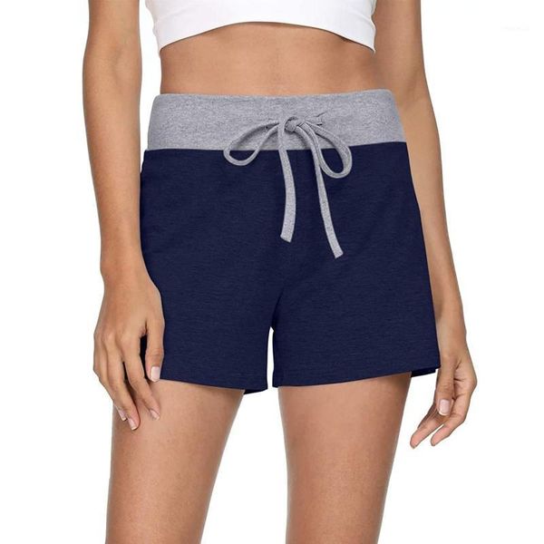 

women's shorts summer women printing solid color sweatpants workout loungewear elastic waist comfy drawstring verano 2021 mujer, White;black