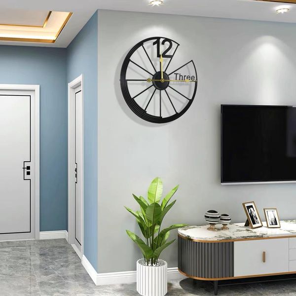 

wall clocks modern design clock bedroom industrial loft style minimalist creative iron silent zegar scienny home decor dm50w