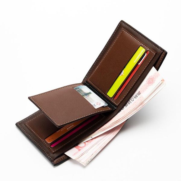 

wallets baellerry pu leather short wallet for men money clip lychee pattern business card man purse two fold zippy male coin purses, Red;black