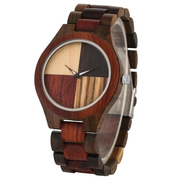 

wristwatches fashion quartz wooden watch male splice color solid wood watches dial clock men gift relogios masculinos, Slivery;brown