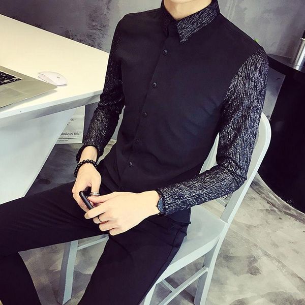 

black white korean men clothes camisa hombre formal dress social summer shirt short sleeve solid color men's shirts, White;black