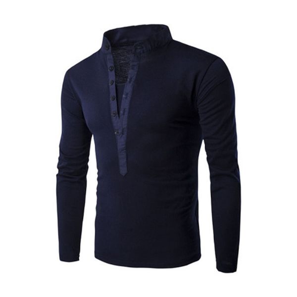 

men's t shirt fall 2021 sand collar polo long sleeve, White;black