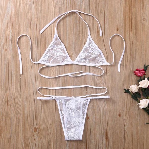 

bikini 2021 push up two piece swimsuit ly women lace mesh perspective solid swimwear beachwear set one-piece suits