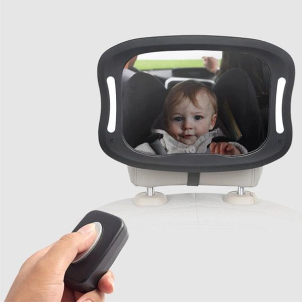 

theft protection car seat rearview mirror baby viewing remote led lights acrylic abs rotation