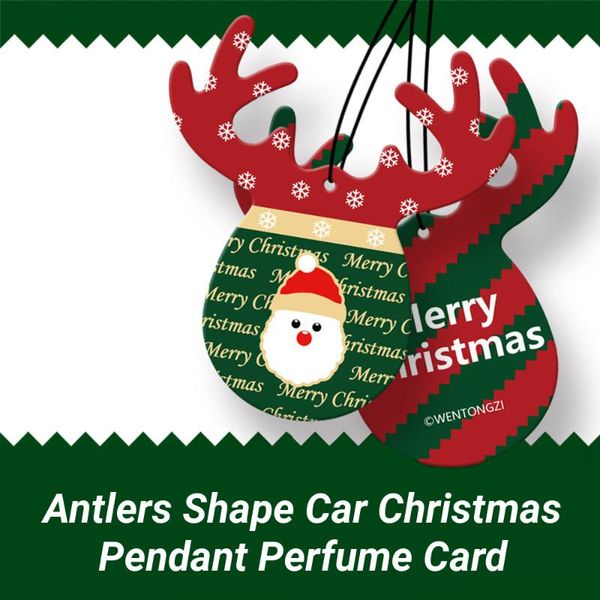 

interior decorations antlers shape car christmas pendant perfume card air freshener hanging papers fragrance decoration