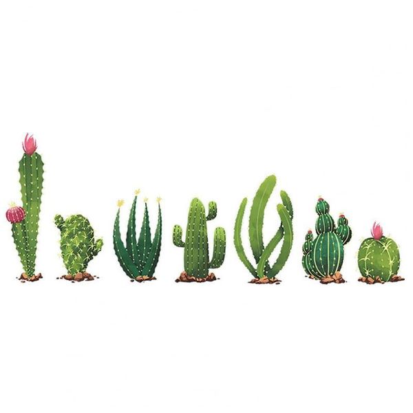 

wall stickers 2pcs/set tropical cactus sticker pvc durable baseboard decal aisle corner drawing paper home decoration