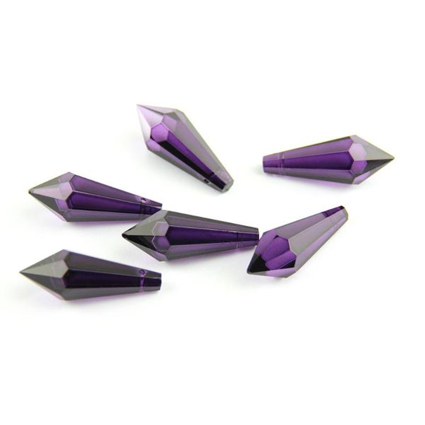 

dark amethyst 100pcs 38mm glass icicle prism hanging crystal chandelier drop wedding/home decoration