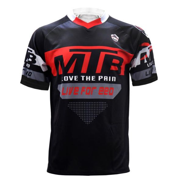 

racing jackets cool mtb downhill jersey motorcycle bicycle mountain competitive race fitness breathable short sleeve, Black;red