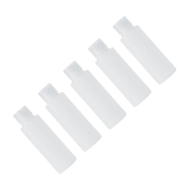 

5pcs 50ml cosmetic bottle portable empty travel shampoo lotion storage (white) bottles & jars
