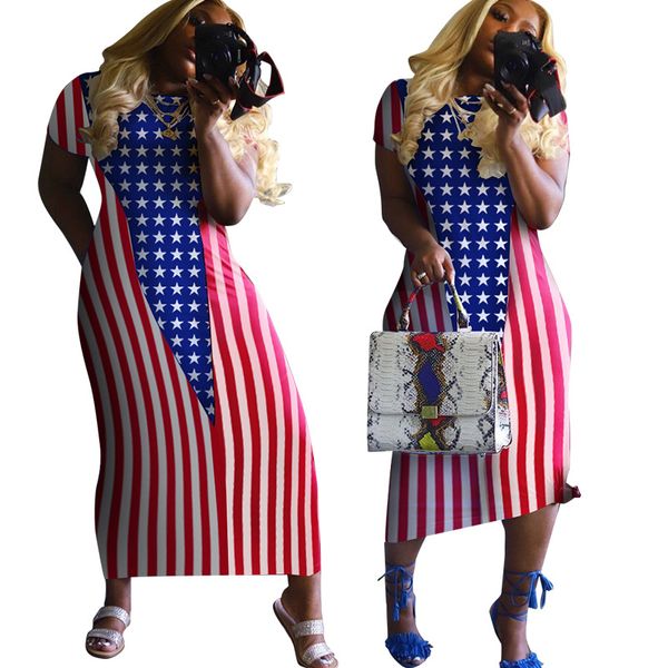

women's dresses star spangled banner dress autumn summer fashion casual women, Black;gray