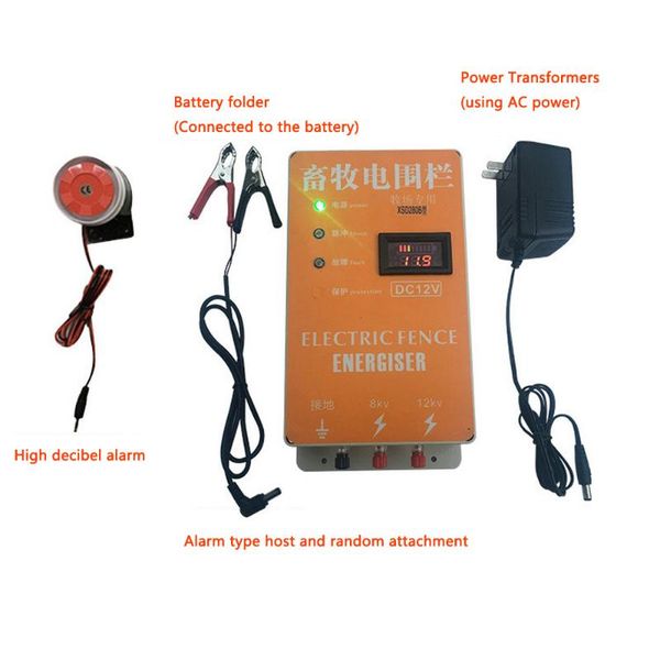 

fencing, trellis & gates 10km solar electric fence energizer charger high voltage pulse controller animal breeding xsd-280b with alarm