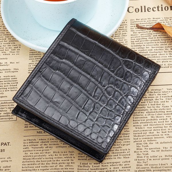 

men's real belly leather short wallet support crocodile casual e2014 oitxw