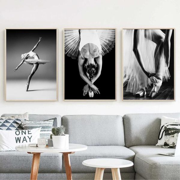 

paintings canvas print picture wall art nordic poster black and white elegant ballet dance home decoration module living room