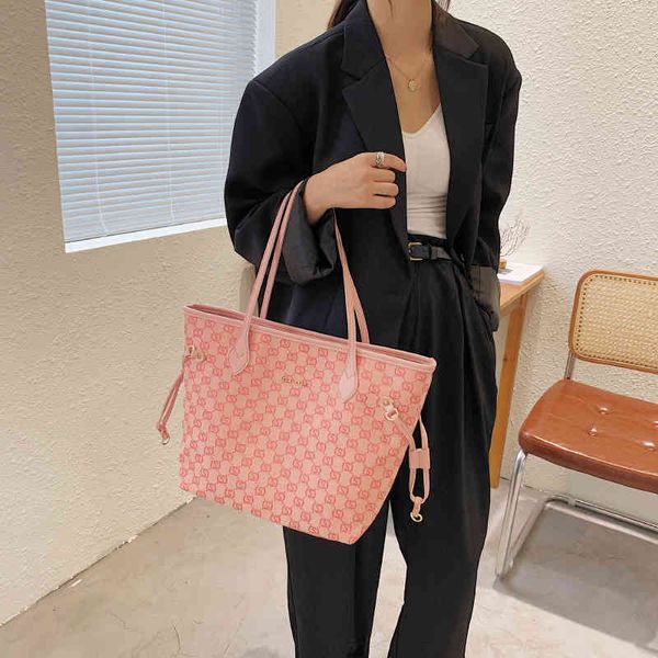 

purse large capacity women's new printed handbag signature armpit tote bag