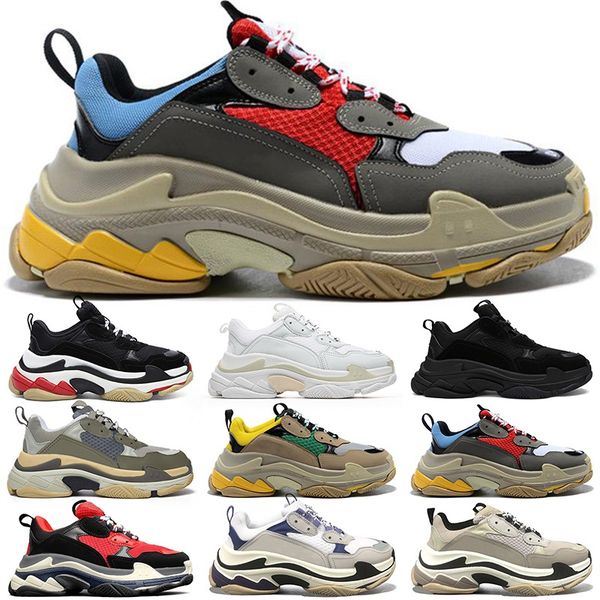 

triple s men women designer casual shoes platform sneakers black white grey red pink blue green yellow fashion mens trainers sports shoe jog