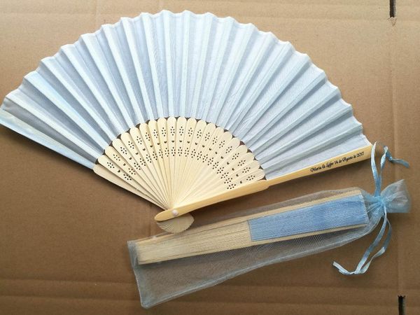 

party favor personalized engrave wedding favors and gifts for guest silk fan cloth decoration hand folding fans +customized printing