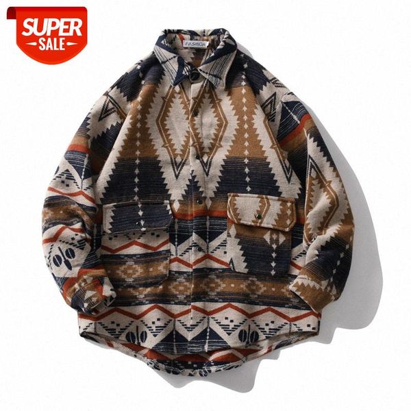 

japanese retro ethnic woolen floral padded shirt male oversize couple tooling jacket #zj9m, White;black