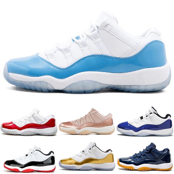 

fashion men low basketball shoes 11s 11 bred concord infrared university varsity rose gold white blue closing ceremony navy gum snakeskin tr, White;red