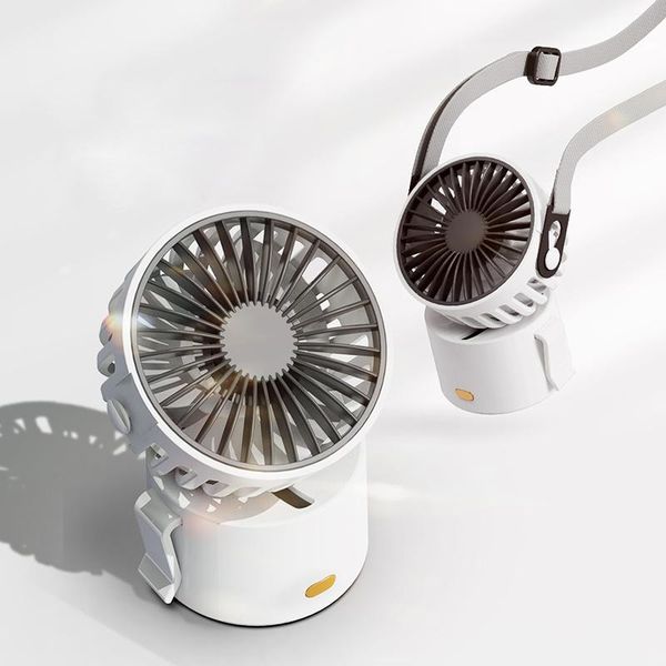 

electric fans mini portable fan hanging neck refillable desk1000mah battery small clip outdoor handheld office air cooler