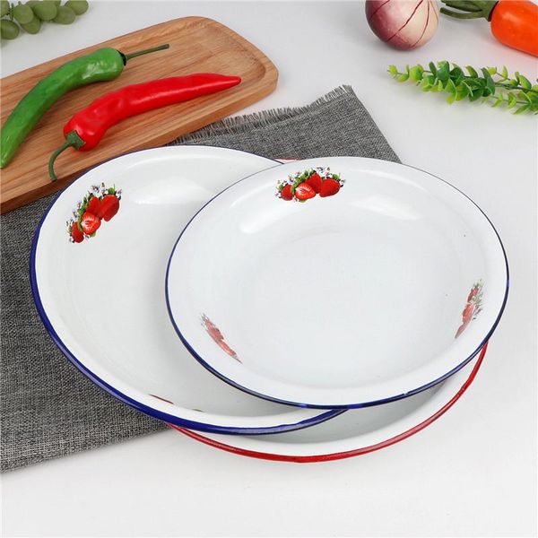 

bowls thickened classic enamel dish, deep rice soup fruit dish