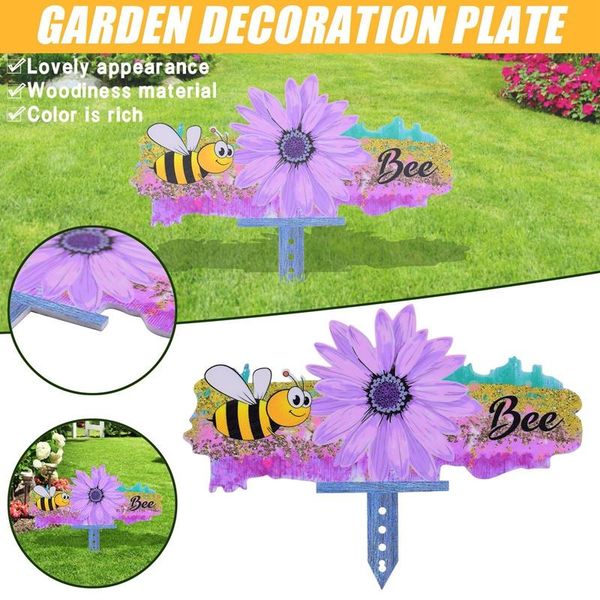 

novelty items colorful bee flowers garden decor terrace outdoor backyard lawn stake gardening ornament acrylic yard fence