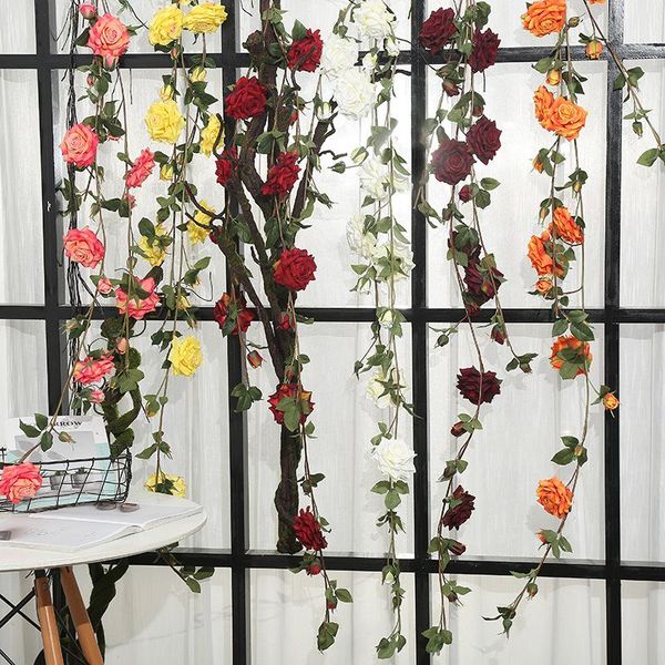 

head smiling rose rattan model flower vine decoration wedding home soft loading- decorative flowers & wreaths