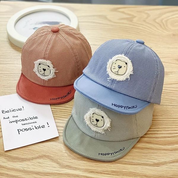 

baby hat spring summer autumn soft brim cap children cute cartoon lion baseball sun men and women fashion, Blue;gray