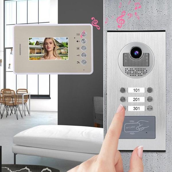 

other door hardware 4.3in 3 monitors video intercom night vision doorbell intelligent phone system 100-240v ring home security accessories