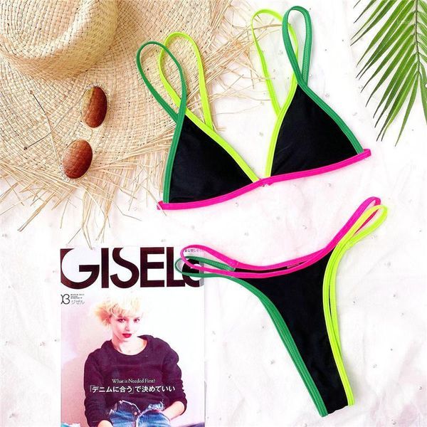 

women's swimwear 3 colors thong bikini female swimsuit women two-pieces set high leg cut bather bathing suit swim lady, White;black