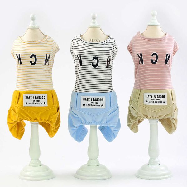 

the dog clothes pet four legged dog clothing leisure striped pants in spring and summer