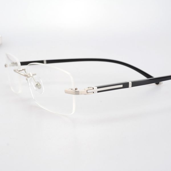 

design sunglasses vazrobe rimless eyeglasses frames male frameless men spectacles for prescription optical myopia lens, White;black