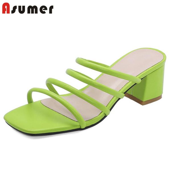 

arrive women sandals simple solid colors summer beach comfortable square heels casual shoes woman, Black