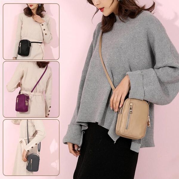 

waist bags phone wallets mobile bag pouch women purse shoulder strap solid color fashion crossbody mini
