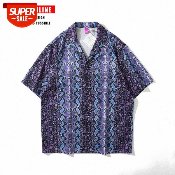 

tkpa hip-hop leopard print short-sleeved shirt for men and women street oversize casual half-sleeved floral #qz62, White;black