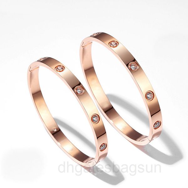 

stainless steel kajia bracelet inlaid with diamond men's and women's fashion new rose gold couple accessory, Black