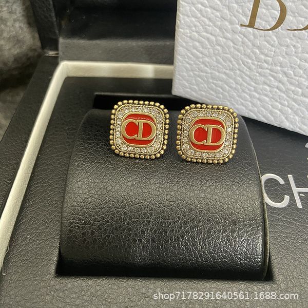 

geometric square earrings female new fashion 925 silver needle fine jewelry discount, Golden;silver