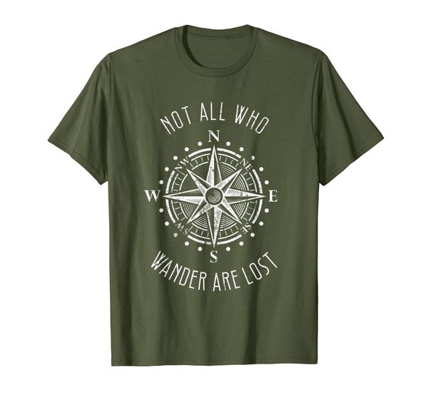 

not all who wander are lost shirt compass travel gypsy tees, White;black