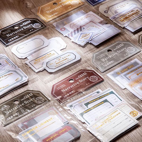 

gift wrap 8 designs stamping retro label sticker pack scrapbook diary decoration