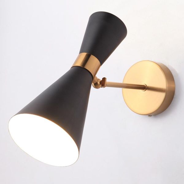 

[outernlux] nordic wall lamp american style iron art bedroom bedside modern simple living room lamploft