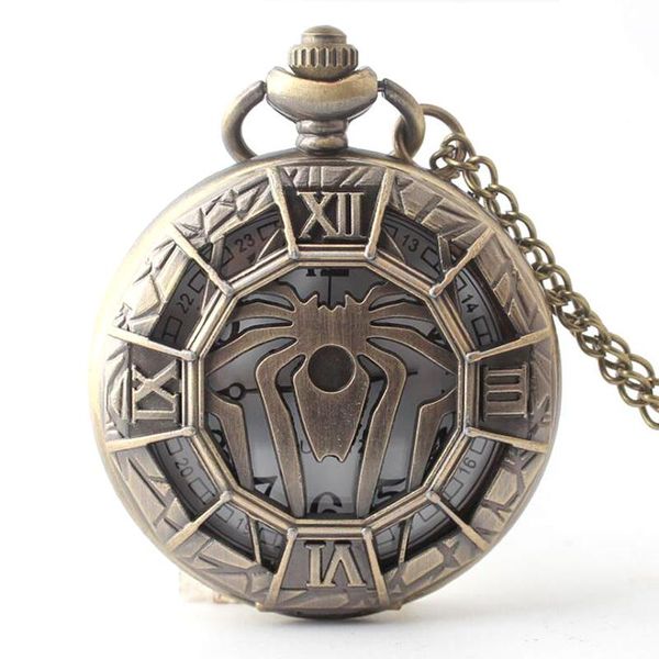 

pocket watches 10pcs in steampunk spider quartz flip watch necklace party promotion cosplay unique gift, Slivery;golden