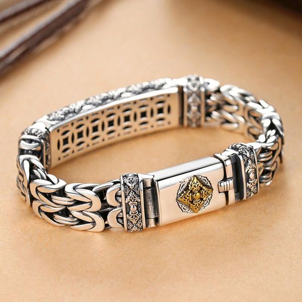 

link, chain creative design retro chinese style men's bracelet high-quality domineering charm, Black
