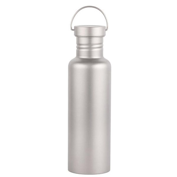 

water bottle 750ml titanium + extra plastic lid outdoor tableware sports flask camping cycling kettle