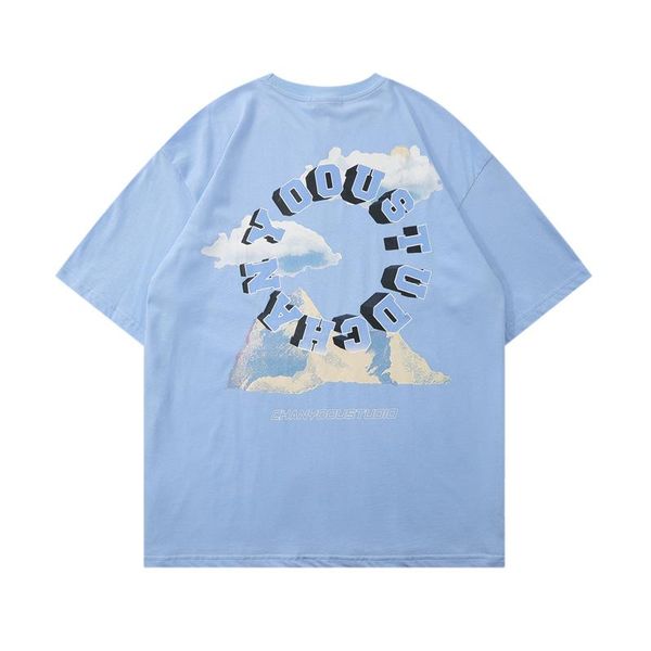 

men's t-shirts men oversize t shirts hip hop streetwear painting fried street letter print tshirt harajuku cotton couple short sleeve t, White;black