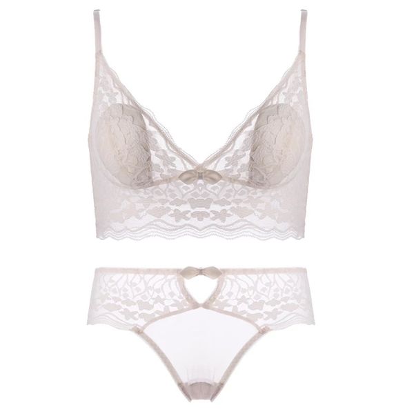 

Lace Bralette Top Ultra Thin Bra Set Unlined Wire Free Underwear Women Set Summer Sexy Intimates Lingerie Femme Bra & Brief Sets, Black set