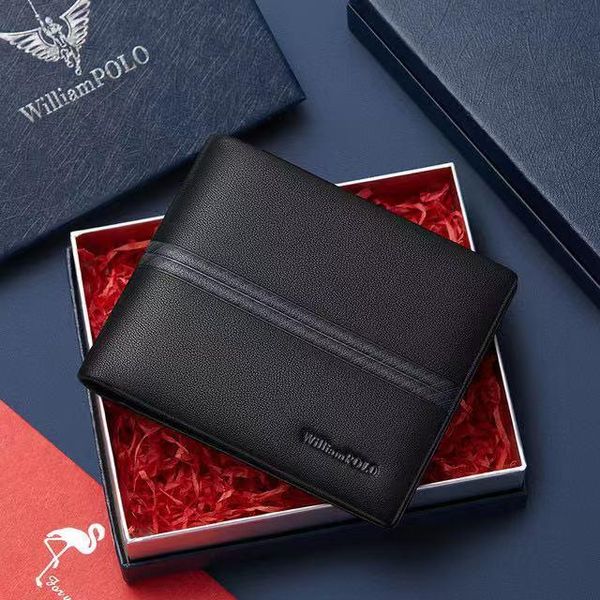 

mens wallet card holder luxury leather christmas gifts for men set purses pl202110 wallets, Red;black