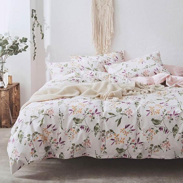 

bedding sets pastoral cotton set single double size colorful printing bed linen juego de cama king sheets