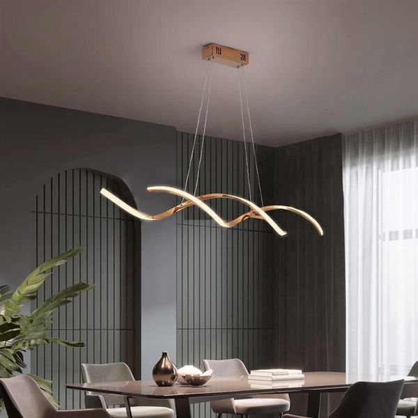

pendant lamps nordic modern led restaurant art creative design line chandelier, simple, light and luxurious